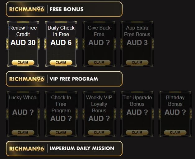 Richman Casino Promotions AU – Cashback, Reloads & VIP Tiers image 1